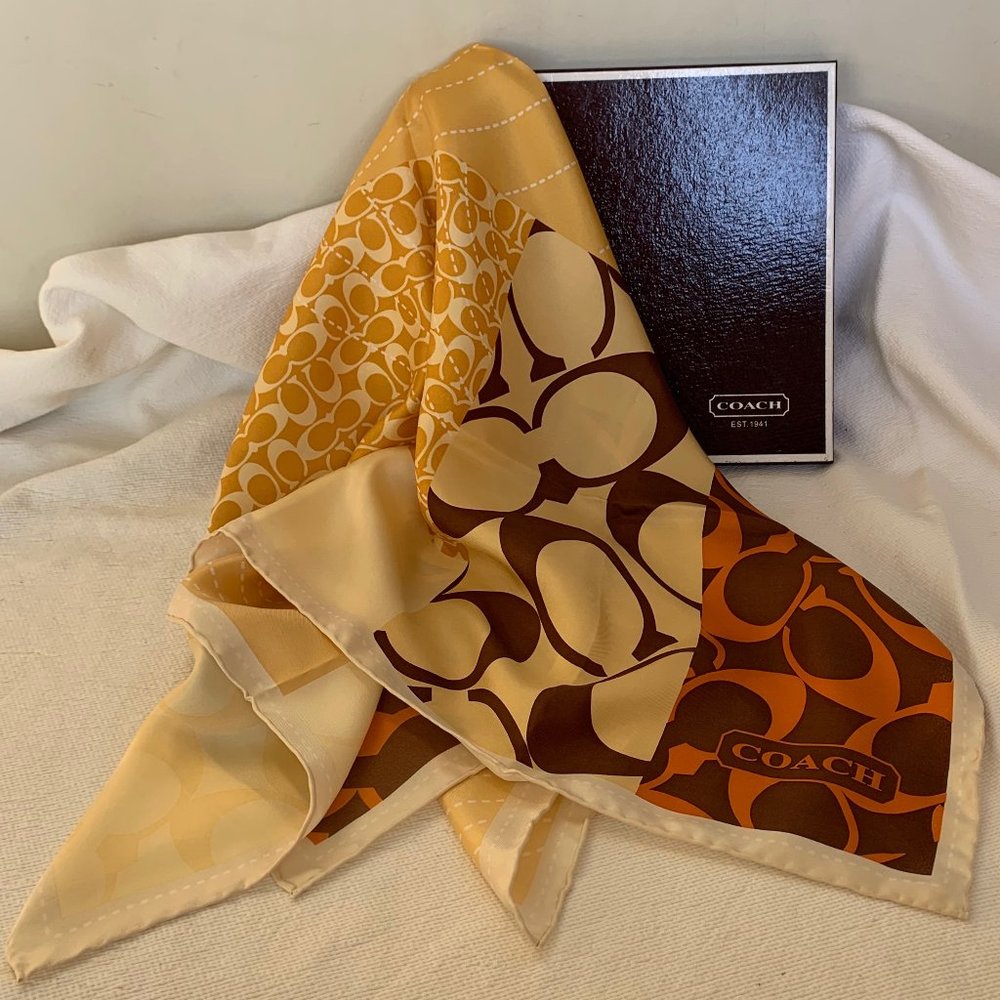 Coach Signature Silk Scarf - Picture 2 of 2